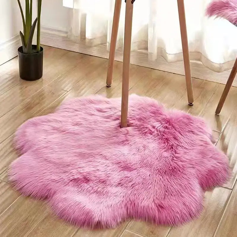NG Cloud Shape Faux Wool Area Rug for Living Room